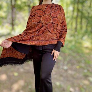 Limited Edition Hand Embroidered Wool Shawl